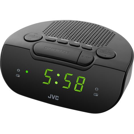 Radio reloj JVC RA-E111B AM/FM 0.3W 2 alarmas, función de repetición de alarma, color negro (1/5)