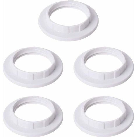 YMYNY 5 Pièces E14 Anneau Réducteur pour Abat-Jour Plaque Convertisseur d’Adaptateur de Bague d'Abat-Jour Blanc (1/4)