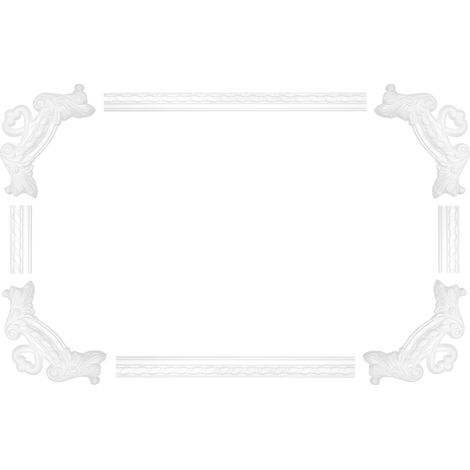 Cornice di parete e soffitto fregio stucco telaio resistente agli urti AC264: Segmento AC264-11  230 x 230 x 32 mm (1/4)