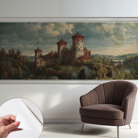 Papier peint adhésif autocollant pour salon chambre à coucher tendance et originale Paysage romantique 250x104 cm (1/5)