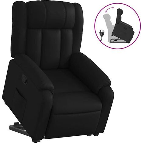 Chaise longue en cuir synthétique noir – Canapé relax moderne avec dossier réglable, idéal pour salon, chambre ou espace détente (1/5)