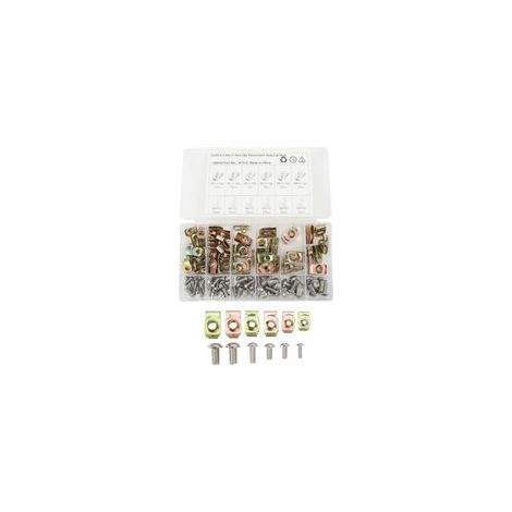 Kit de 115 clips de tuerca en forma de U, tamaño 4, M4, M5, M6, M8, tornillos galvanizados de colores surtidos para automóviles y motocicletas.