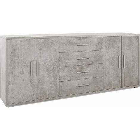 Mobile 4 Ante 4 Cassetti 203L x 41P x h84 – Finitura Cemento – Sarmog (1/2)