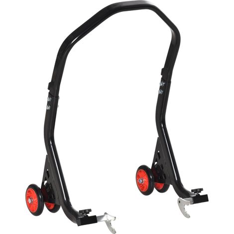 Support Moto Universel Arrière Réglable, Béquille de Levage pour Motos Sportives jusqu'à 200kg, Noir (1/5)