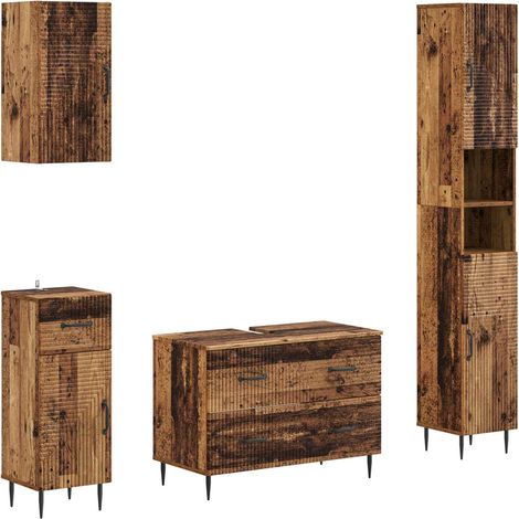 Ensemble de 4 pièces d'armoires de salle de bain HAARLEM vidaXL (1/5)