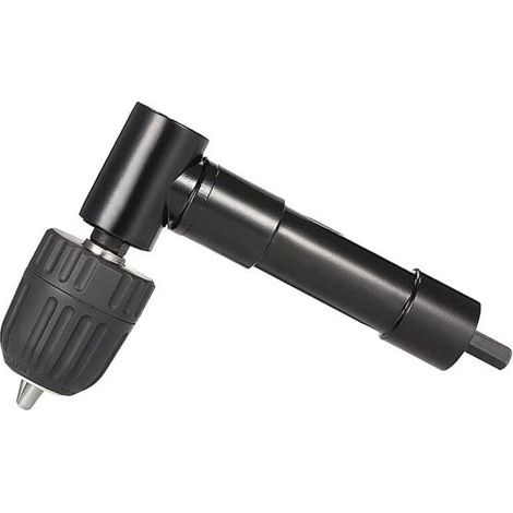 Mandrin à Angle Droit 90° Auto-Serrant, Mandrin Coude de Perceuse à Dégagement Rapide Embout Visseuse Renvoi d'angle Adaptateur de Foret de Mandrin Renvoi d'angle Droit pour Perceuse (1/4)