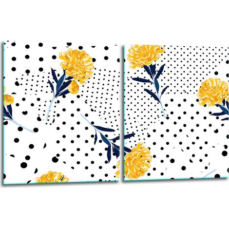 2 plaques de protection en verre pour cuisinière, motif 40x52 (1/5)