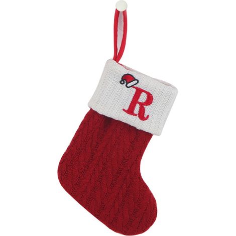 Chaussette De Noël - En Laine Polyester - Décoration Murale Et Sac Cadeau - 20 cm - Rouge (1/5)