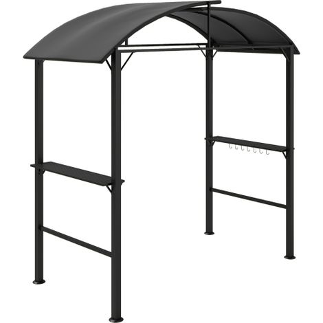 Gazebo barbecue, 233 × 110 × 235 cm, gazebo da giardino antivento, tetto doppio, con scaffale, gazebo da giardino con protezione UV, gazebo barbecue struttura metallica, gazebo/grigliata per feste bar
