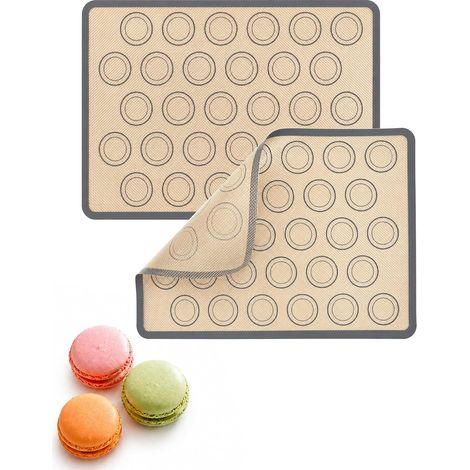 2 PCS Tapis de Cuisson Macaron, 0,7 mm Tapis Silicone Patisserie (1/5)