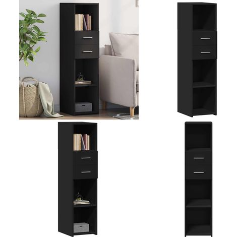 Buffet haut noir 30x42,5x124 cm bois d'ingénierie - Buffet Design Intemporel - Meuble De Rangement - Buffet Noir - Buffet En Bois D'ingénierie - Meubles De Salon - Home & Living (1/5)