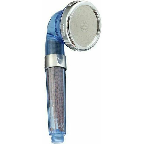 Green Mobility-Perle rare Pommeau de douche  haute pression  conomie d'eau anticalcaire Pomme de douche  trois tages Systme de filtration ionique Bleu (1/5)
