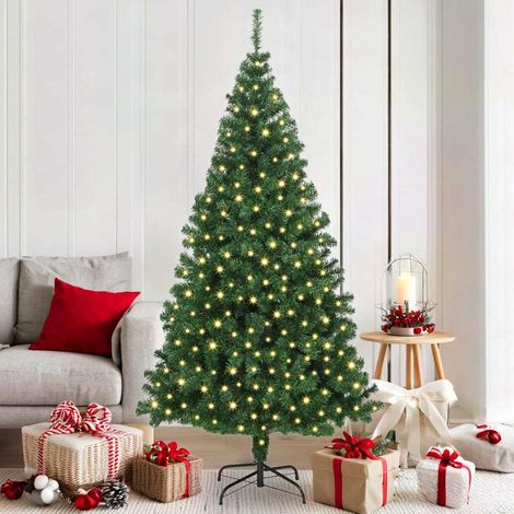 Künstlicher Weihnachtsbaum mit 300 LEDs mit Ständer Grün 180 cm