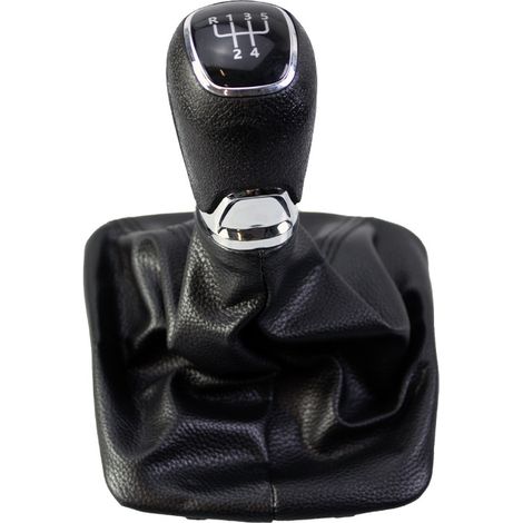 Dust cover for gearshift lever, gear knob, leather cover for manual transmission, black, 6-speed, one set--BIEMMEDUE (1/4)