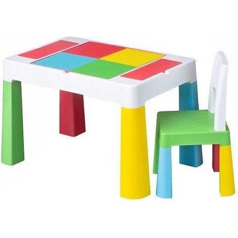 Okt-kids Tega Komplett Multifunktions Eco Tisch und Stühle Mehrfarbig