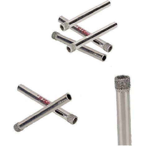 Lot de 10 forets diamantés de 6 mm pour carrelage, céramique et verre (argent) (1/4)