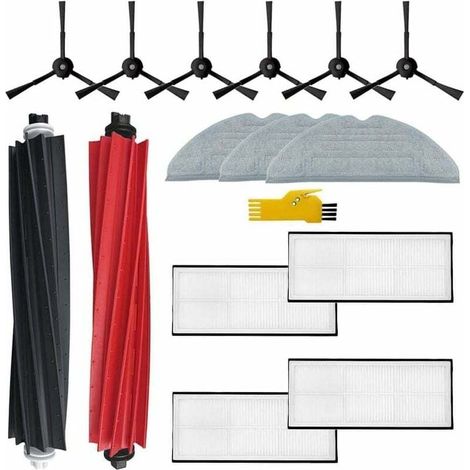 YMYNY Kit d'accessoires pour roborock S8 Pro Ultra Robot Aspirateur Pièces de Rechange 15 Packs 1 Jeu de brosses roulantes, 4 filtres, 6 brosses latérales, 3 serpillières,Filtre Brosse Chiffon de Rech