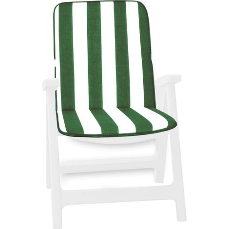 Cuscino Sedia Poltrona Morbido A righe Coprisedia Giardino Interno Esterno 100% Made In Italy - Verde