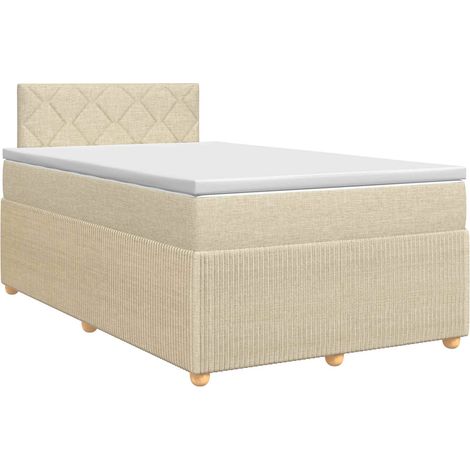 Letto box spring con materasso Crema 120 x 200 cm Tessuto vidaXL (1/5)