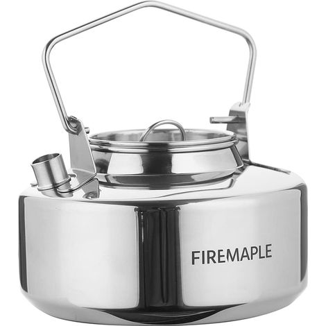 Bouilloire de Camping Portable 1L en Acier Inoxydable pour Cafetières et Théières Camping en Plein Air Randonnée Ultra-léger (1/5)