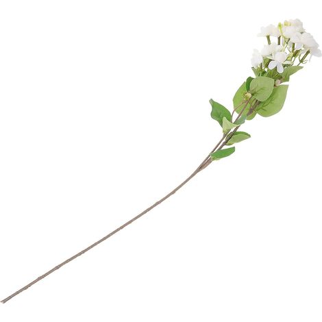 Fleurs Artificielles Blanches en Tissu de Soie et Fil de Fer, Décorations Pratiques pour Gâteau, Bouquet Naturel pour Boutonnières et Corsages (1/5)