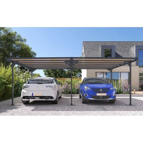 Terrando Doppelcarport Mistral Carport aus Metall in Grau, Unterstand Überdachung Grau (1/5)