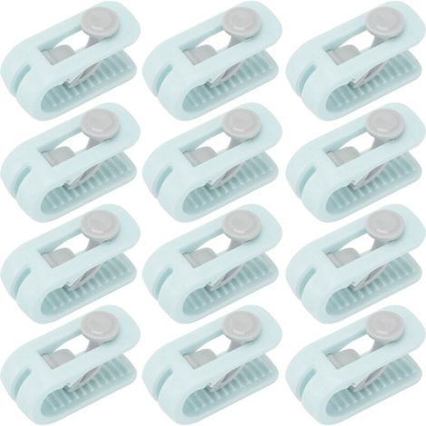 12pcs Bed Sheet Clips Prevent Slip Needleless Safe 180 Degree Closure Universal Quilt Cover Fastener for Home Green (1/5)