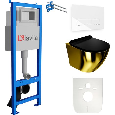 LAVITA WC Set mit Vorwandelement, Wand-WC und Spülknopf (1/5)