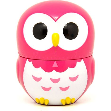 MINKUROW Simpatico Cartone Animato Gufo Timer Mini Formato 60 Minuti Timer Da Cucina Meccanico Contatore Allarme Forte Timer Manuale (Rosa) (1/5)