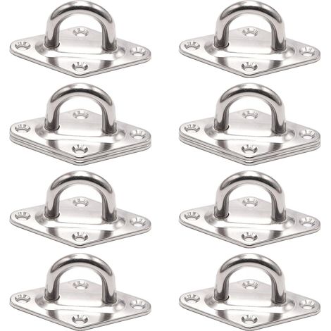 CCYKXA 8 Pièces Pontet INOX, Anneau Arrimage, Anneau Arrimage Remorque, pour l'arrimage Chargement des Remorques, Bateaux, Voitures, etc. (M5)