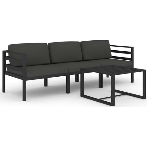 Maison Exclusive - 4-tlg. Garten-Lounge-Set mit Kissen Aluminium (1/5)