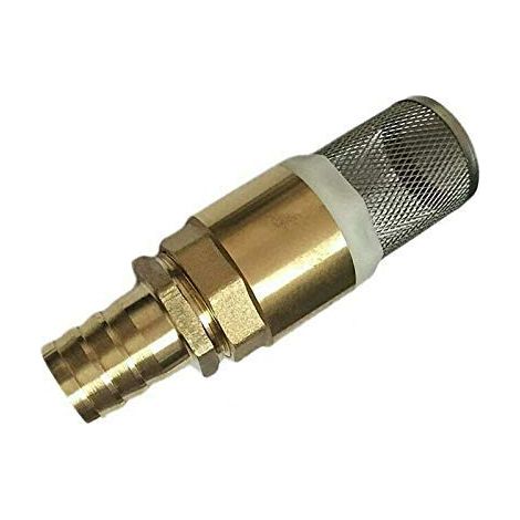 Crepine pompe 88 x 37 mm - 1 pouce, acier inoxydable Clapet anti-retour, tuyau aspiration, avec raccord de 25 mm (1/4)