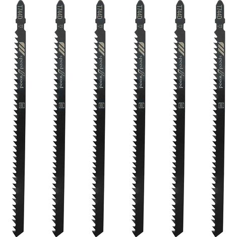 6 Lames Scie Sauteuse T744D, Acier Carbone, Poignée En T, Pour Bois Plastique PVC