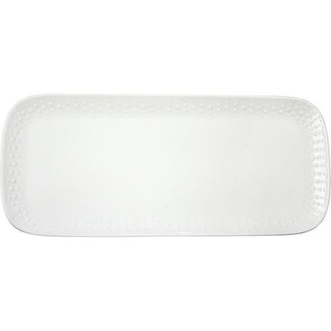 1 plat à cake en porcelaine, 36 x 16 cm, lavable au lave-vaisselle, pour présentation gâteaux et pâtisseries