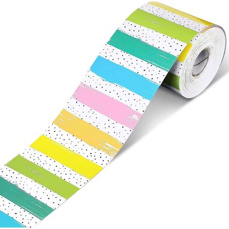 1 Frise décorative, motif crayons couleur, bordure roulée, carton épais 7,6cm x 10m, pour école et bureau (1/5)