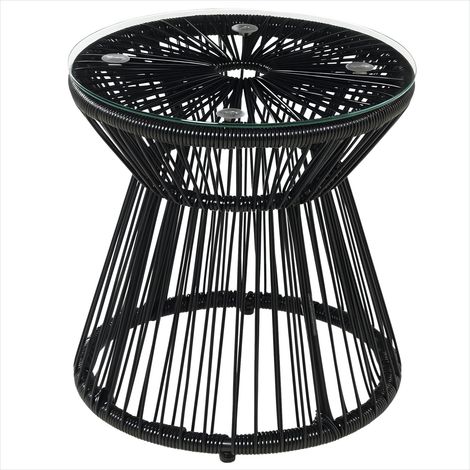 Mobilier de jardin en rotin Table d'appoint ronde 40 cm résine (1/5)