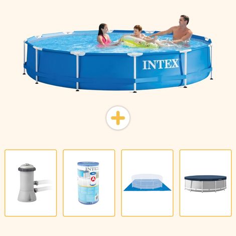 Intex Piscine Tubulaire Ronde - 366x76 cm - 5-pièces S246 (1/5)