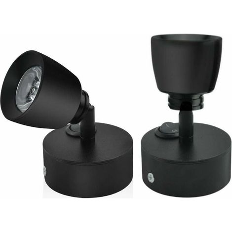 2 applique murale intérieure, lampe de lecture LED 12 V 3 W, bras pivotant 180°, finition noire, pour camping-car bateau fourgon (1/5)