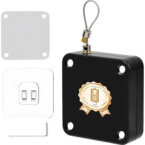 Ferme Porte Automatique Noir 1,2m Aucun Perçage Requis, 1000 G Fermeture Porte, avec Serrure Réglable et Manchon Métallique Anti-usure, pour Portes de Chambre Portes de Balcon (1/5)