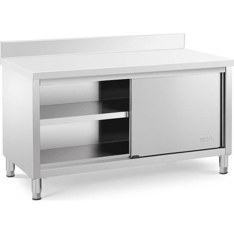 Meuble bas en inox - Royal Catering - Capacité : 600kg - Plan : 150 x 70 cm (1/5)
