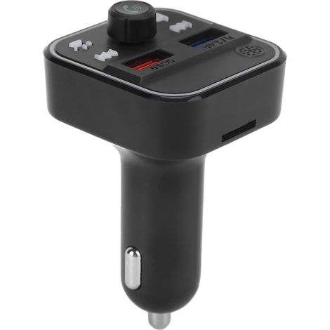 FM-Bluetooth-Transmitter fürs Auto (12–24 V), MP3-Wiedergabe, QC3.0-Schnellladefunktion, RGB-LED-Hintergrundbeleuchtung, Sprachsteuerung für Google Assistant (1/5)