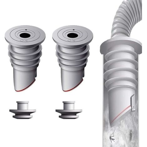 Joint de tuyau de machine à laver, 2 pièces 35-40 mm bouchon déodorant gris bouchon de vidange de machine à laver, joint de vidange de déodorant domestique (1/5)
