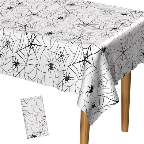 Halloween-Tischdecke Spinnennetz 137x274 cm Kunststoff für Partydekoration