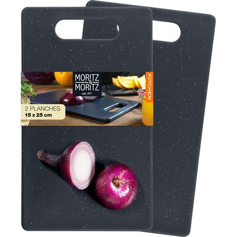 2x Planche a decouper plastique noire - 25 x 15 cm – Planche a decouper granit - Planche à découper plastique - Planches à découper cuisine (1/5)