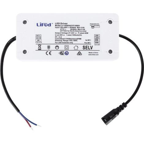 Driver LIFUD Regulable 0-10V 220-240V Salida 9-42V 1000mA 42W LF-GDE042YF1000U (1/2)