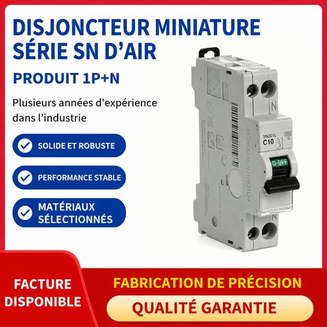 Disjoncteur modulaire miniature 1P+N série SN SN201L-C32 sn201l-c32 0.4-3mbar 111 g – Livraison gratuite (1/5)
