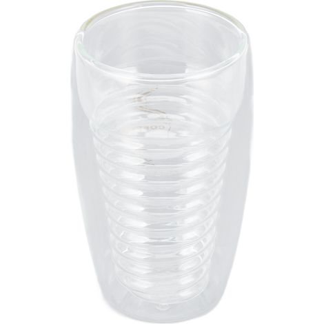 Tasse à café en verre à double paroi de 320 ml, résistante aux hautes températures, transparente et brillante, isotherme, idéale pour la maison, le bureau ou un café. (1/5)