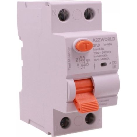 RCCB Interruttore Differenziale Selettivo Tipo S Classe A, 500mA/0.5A 1P+N 2M 10kA AC 230V IP20, GYL9, Corrente Disponibili 63A 100A (63A)