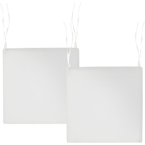 Conjunto de 2 cojines de asiento para silla de jardín de tela de poliéster resistente a los rayos UV blanco crema Sassari