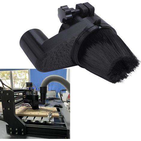 Cache-poussière pour Routeur CNC 65 Mm, Sabot Anti-poussière CNC avec Poils Amovibles, Fixation Magnétique, pour Machine de Gravure à Moteur de Broche de 1,5 KW